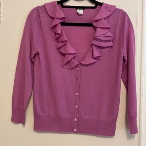 Beautiful ruffle details around the front, perfect for those cool nights.